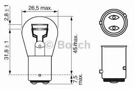 Лампа P21/4W 12V BOSCH