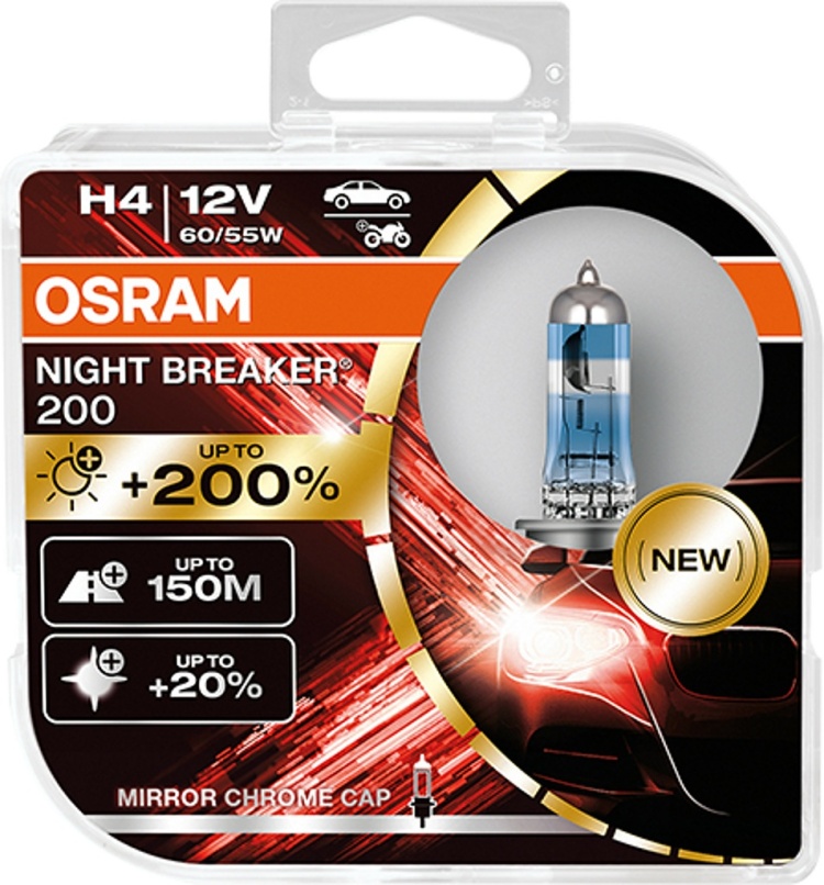 Лампа H4 +200 OSRAM